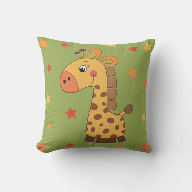 Children's pillow with giraffe & stars (Front)