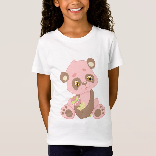 Children's Pink Panda Bear T-shirt (Front)