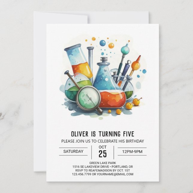 Children's Potion Lab Scientist Birthday Invitation (Front)