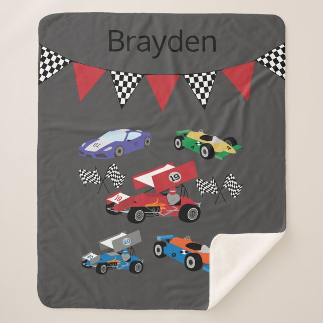Children's Race Car Blanket (Front)