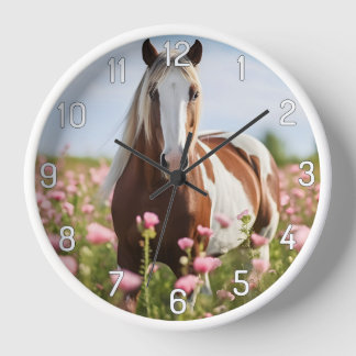 Children's room Wanhohr white with horse demotive Clock