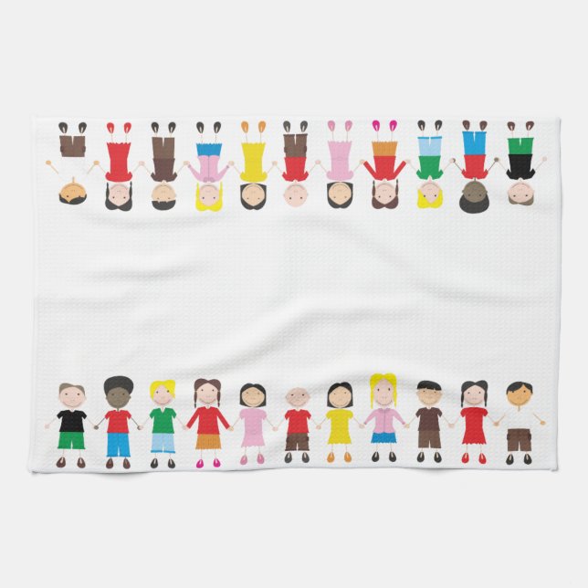 Children's Row Tea Towel (Horizontal)