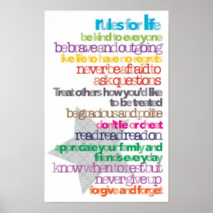Children's Rules for Life Poster