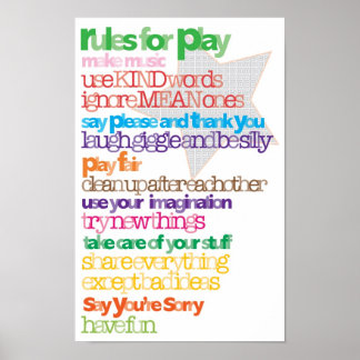 Children's Rules for Play Poster