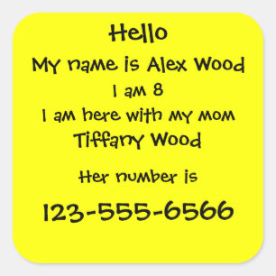 Children's safety sticker