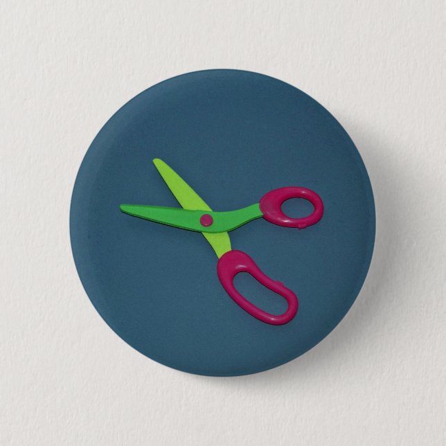 Children's scissors 6 cm round badge (Front)