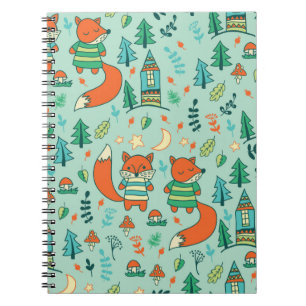 Children's seamless with young foxes. Funny childr Notebook