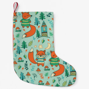 Children's seamless with young foxes. Funny childr Small Christmas Stocking