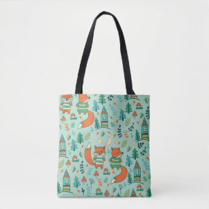 Children's seamless with young foxes. Funny childr Tote Bag