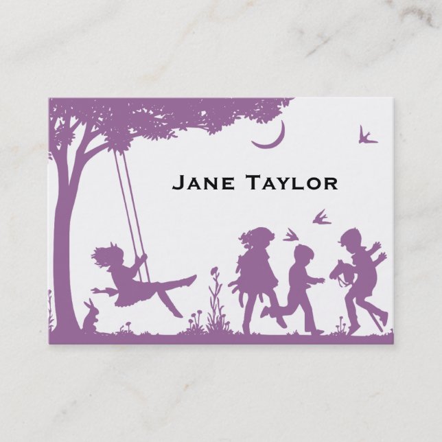Children's Silouette Mum Calling Card (Front)