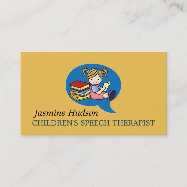 Children's Speech Therapist Counseling Business Card (Front)