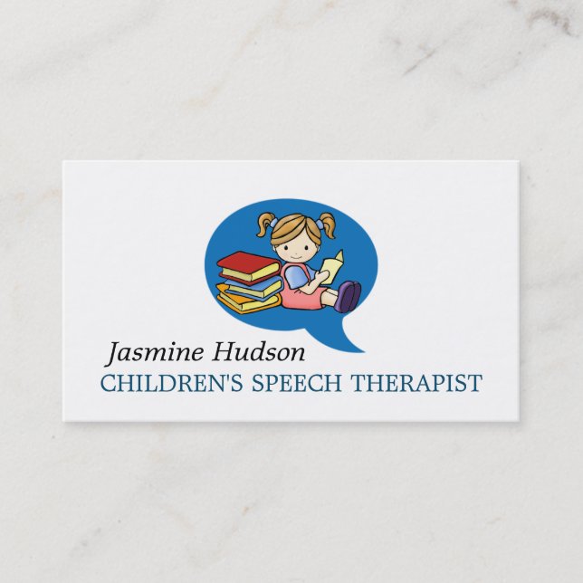 Children's Speech Therapist Counseling Business Card (Front)