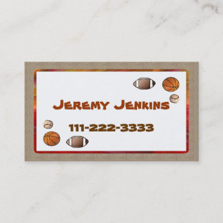 Children's Sports calling card