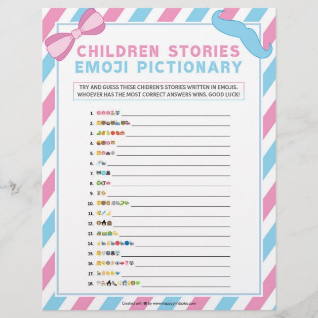 Children's Story Pictionary [Gender Surprise} Custom Letterhead (Front)