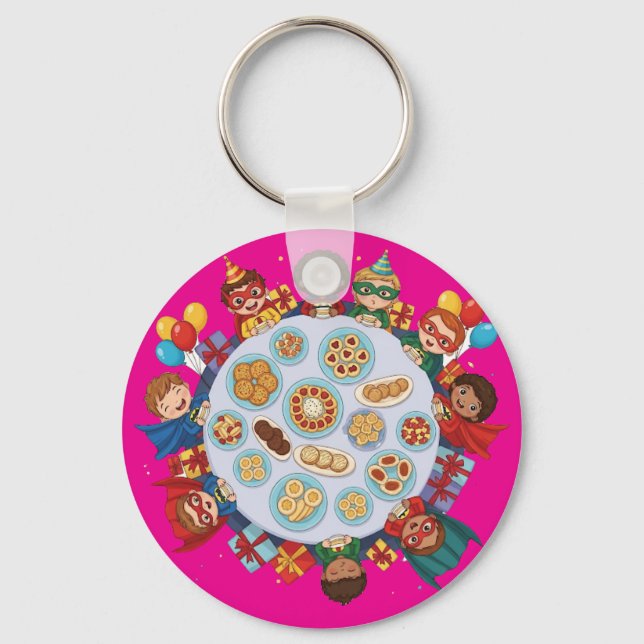 Children's Superhero Costume Party Key Ring (Front)