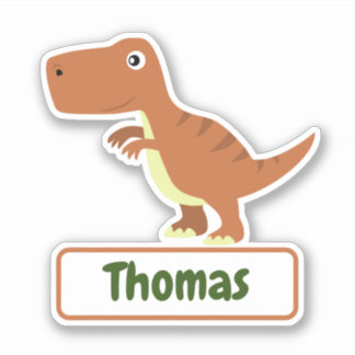 Childrens T-Rex Dinosaur Custom Name Label