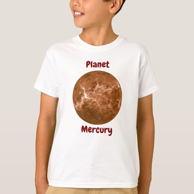 Children's t-shirt design with planet names (Front)