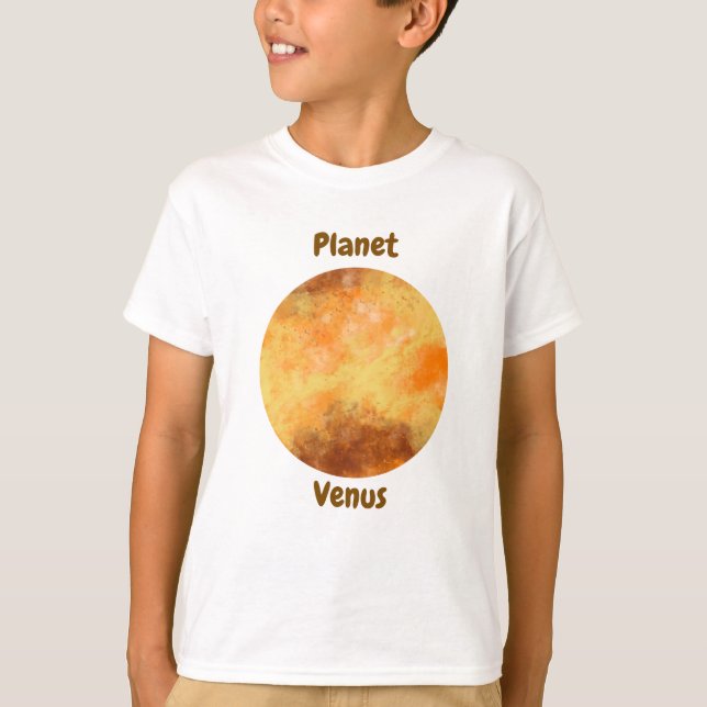 Children's t-shirt design with planet names (Front)