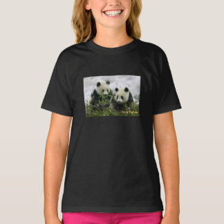 childrens  tee shirt with panda bears