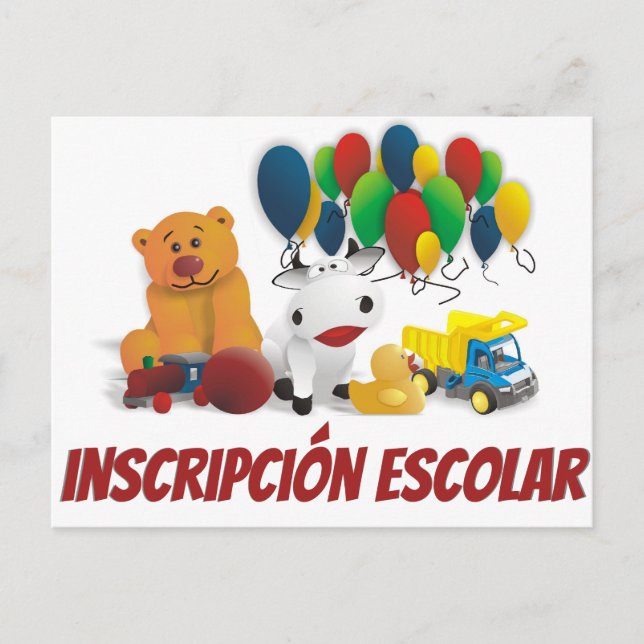 Children's toy invitation postcard (Front)