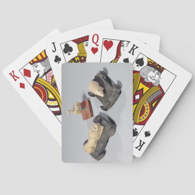 Children's toys: a hedgehog, a lion and a dove, Su Playing Cards (Back)