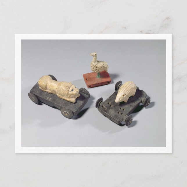 Children's toys: a hedgehog, a lion and a dove, Su Postcard (Front)