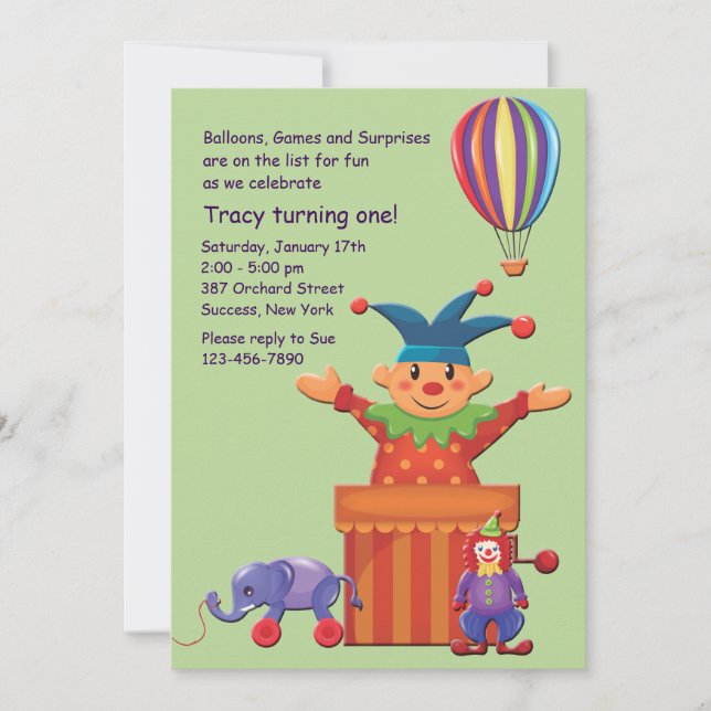 Children's Toys Invitation (Front)
