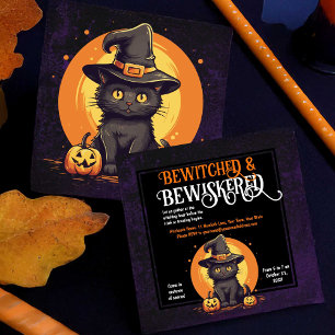 Children's Trick or Treat Party Halloween Cat Invitation