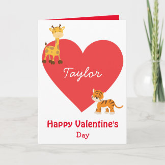 Children's Valentine Day Safari Card