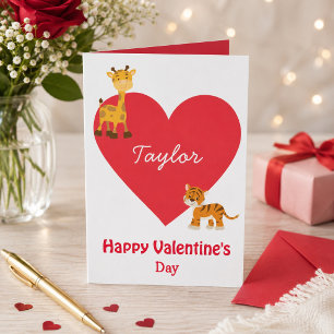 Children's Valentine Day Safari Card