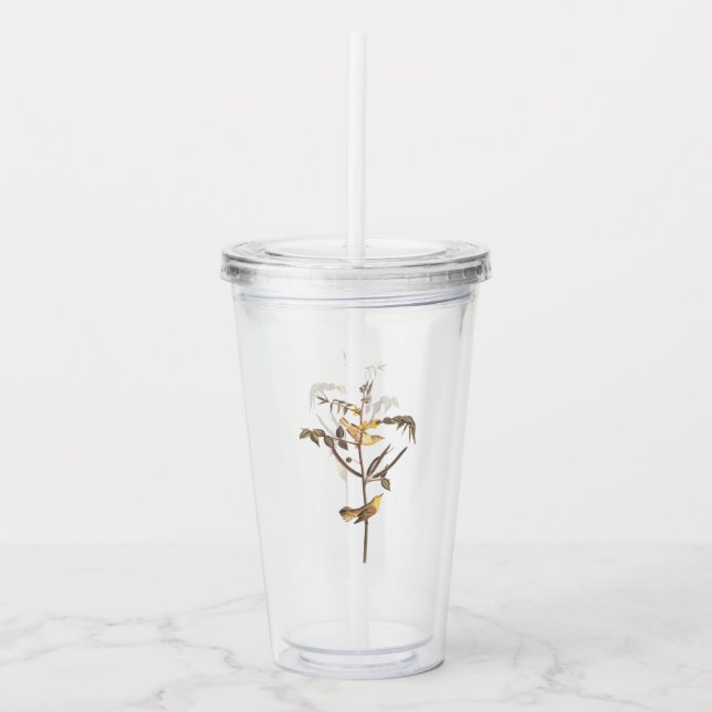 Children's Warbler Bird Vintage Audubon Acrylic Tumbler (Front)