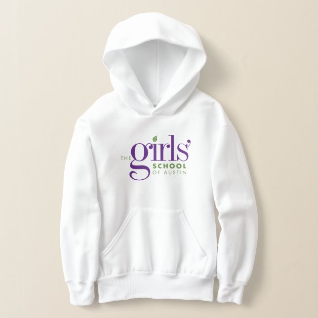 Children's White Girls' School of Austin Hoodie (Laydown)