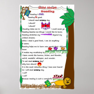 Children's Wild About Reading Poster