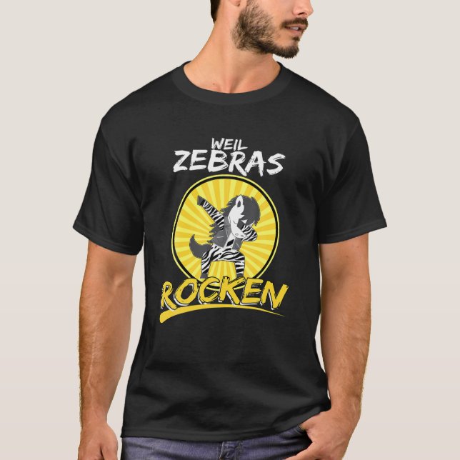 Children's Zebra Because Zebras Rock Cool Dab Zebr T-Shirt (Front)