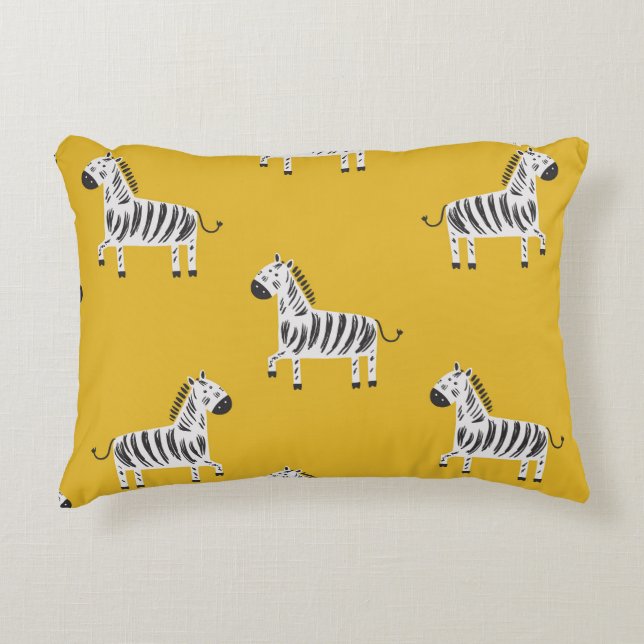 Children's Zebra: Seamless Fun Pattern Decorative Cushion (Front)