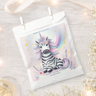 Children's Zebra Unicorn Rainbow Birthday Party Favour Bags