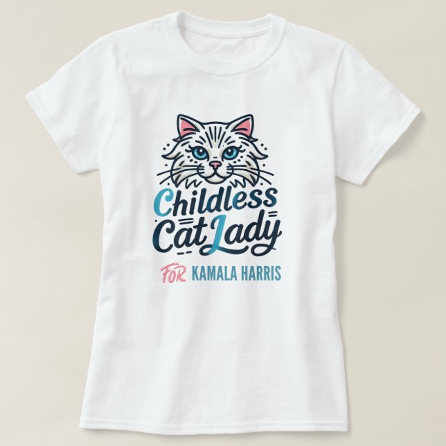 Childress Cat Lady for Kamala Harris T-shirt (Design Front)
