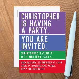 Child's 10th Birthday Party Invitation