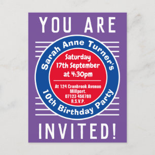 Child's 10th Birthday Party Invitation