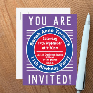 Child's 11th Birthday Party Invitation