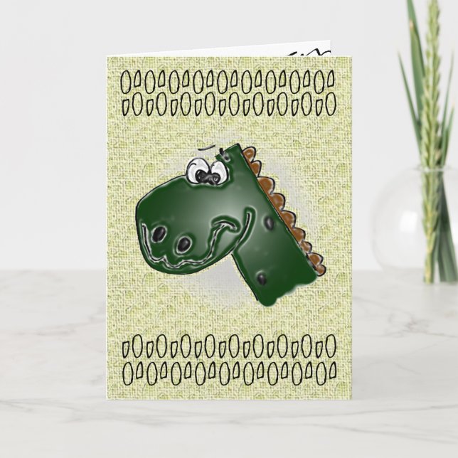 Childs 4TH Birthday 3D Dinosaur Card (Front)