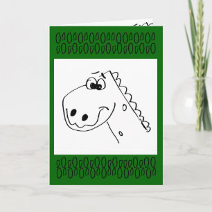 Childs 4TH Birthday Dinosaur (colour me) Card