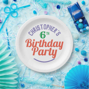 Child's 6th Birthday Paper Plates