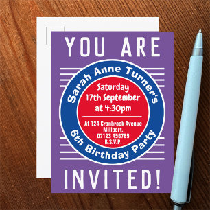Child's 6th Birthday Party Invitation