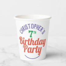Child's 7th Birthday Paper Cups