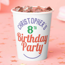 Child's 8th Birthday Paper Cups