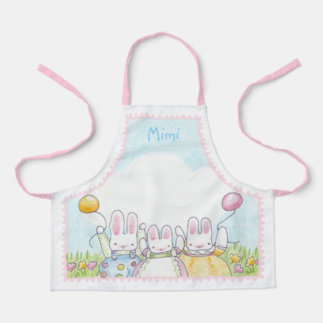 Child's Balloon Bunny Apron (Front)