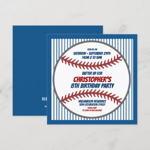 Child's Baseball Birthday Party Invitation