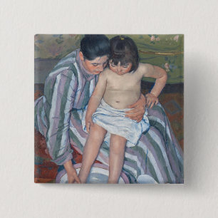 Child's bath, 1893 (oil on canvas) 15 cm square badge