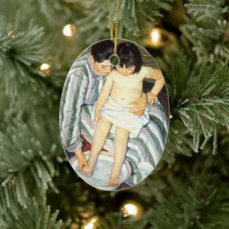 Child's Bath by Mary Cassatt Vintage Impressionism Ceramic Tree Decoration